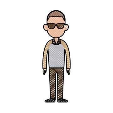 drawing character man fashion image vector illustration