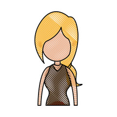 drawing portrait girl avatar fashion image vector illustration