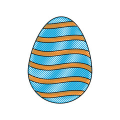 drawing happy easter egg decoration ornament festive vector illustration