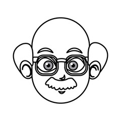 outlined head man charatcer image vector illustration