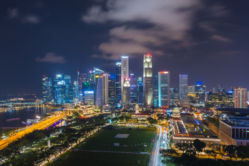 Fototapeta na wymiar Cityscape Singapore Panoramic Night Concept