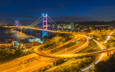 Fototapeta na wymiar Tsing Ma Bridge, Hong Kong.