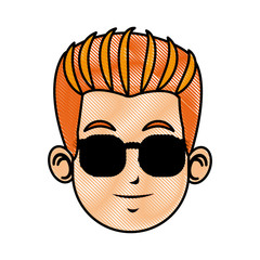 drawing head man face avatar vector illustration