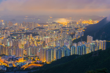 Obraz premium Hong Kong cityscape night