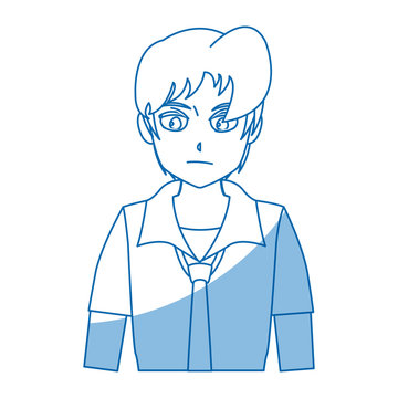 boy teenager anime comic image vector illustration