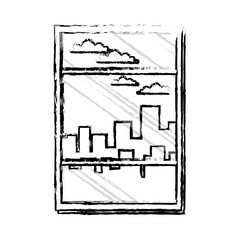 window building urban skyline sky sketch vector illustration