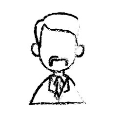 portrait character doctor man sketch vector illustration