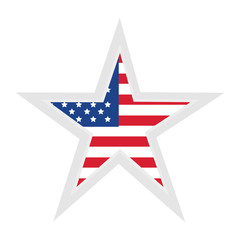 united statae of america flag with star shape vector illustration design