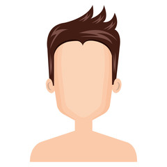 young man shirtless avatar character vector illustration design