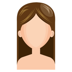 young woman shirtless avatar character vector illustration design