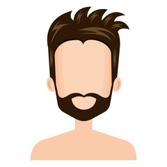 young man shirtless avatar character vector illustration design