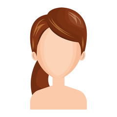 young woman shirtless avatar character vector illustration design