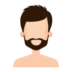 young man shirtless avatar character vector illustration design