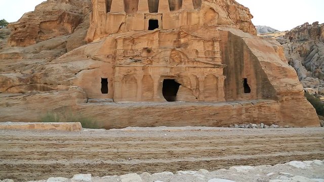 The Obelisk Tomb in ancient Petra, originally known to Nabataeans as Raqmu - historical archaeological city in Hashemite Kingdom of Jordan