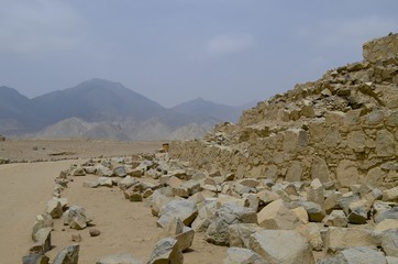 Caral, UNESCO world heritage site and the most ancient city in the Americas. Located in Supe valley, 200km north of Lima, Peru