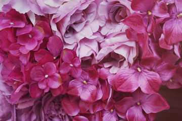 Beautiful artificial flowers in shop, closeup