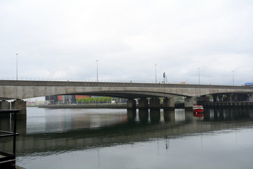 Bridge on River Lagan, Belfast, Northern Ireland