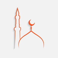 mosque Islamic template on white background , vector