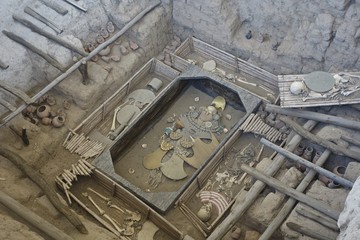 Huaca Rajada and the Royal Tombs of the Lord of Sipan. An archeological site near Chiclayo, Peru.