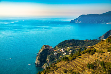 Fototapeta premium Corniglia village. Cinque Terre, Ligury, Italy
