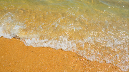 clear Beach, Ocean wave sand beach., Thailand.