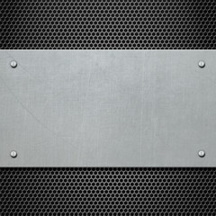 metal plate with rivets background 3d illustration