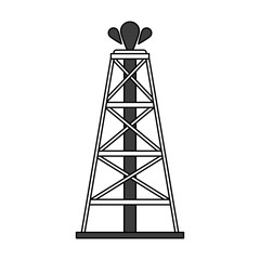 color silhouette cartoon oil crude tower vector illustration