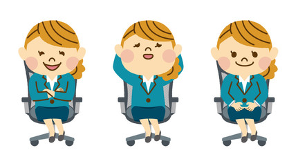 デスクチェアに座るビジネスウーマン