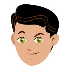 face boy young happy expression vector illustration