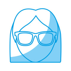 woman with glasses icon over white background. vector illustration