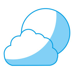 sun and cloud icon over white background. vector illustration