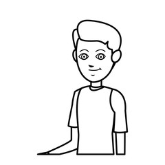 avatar young boy smile wearing tshirt vector illustration