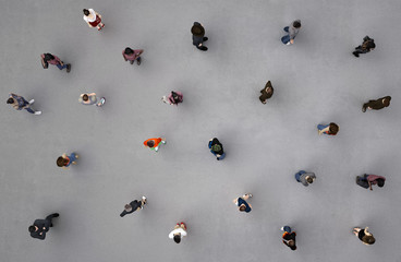 people viewed from above