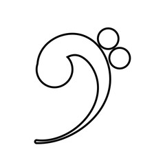 bass clef, musical note icon over white background. vector illustration