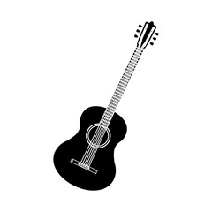 Obraz premium guitar musical instrument icon over white background. vector illustration