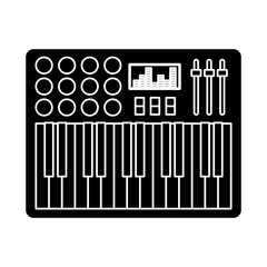 dj turntable icon over white background. vector illustration