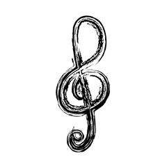 Obraz premium treble clef, musical note icon over white background. vector illustration
