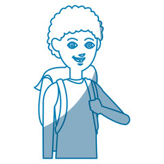happy teenage boy posing traveler vacation vector illustration