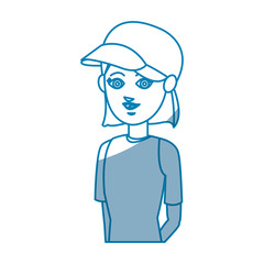 portrait girl traveler vacation tourism design vector illustration