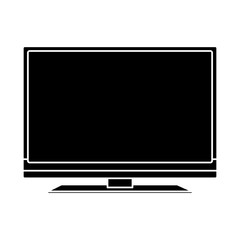 silhouette of modern television icon over white background. vector illustration