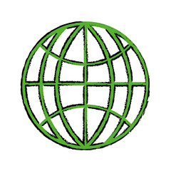 global sphere icon over white background. vector illustration