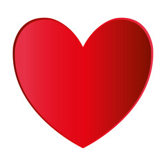 red heart icon over white background. vector illustration