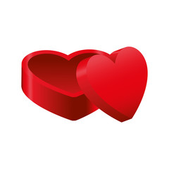 box in heart shape icon over white background. vector illustration