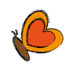 beautiful butterfly icon over white background. colorful design.  vector illustration