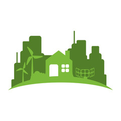 Green city environment icon vector illustration graphic design