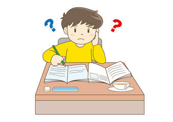 勉強する子供・疑問