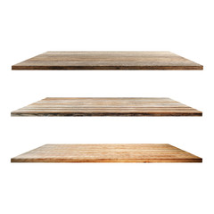 3 Wood Shelves Table isolated on white background
