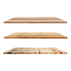 3 Wood Shelves Table isolated on white background