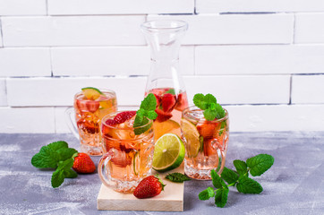 Cold strawberry drink