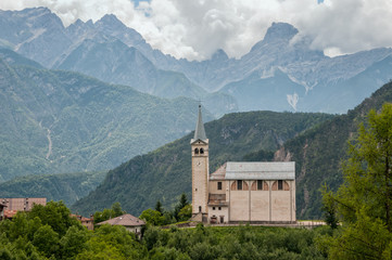 Church at Valle di Cadore, Belluno, Italy.